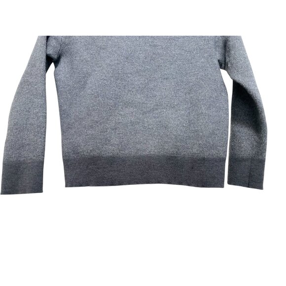 Merino Wool Baruffa Sweater Womens Medium Gray Crew Neck Italy Preppy Minimalist - Picture 6 of 10